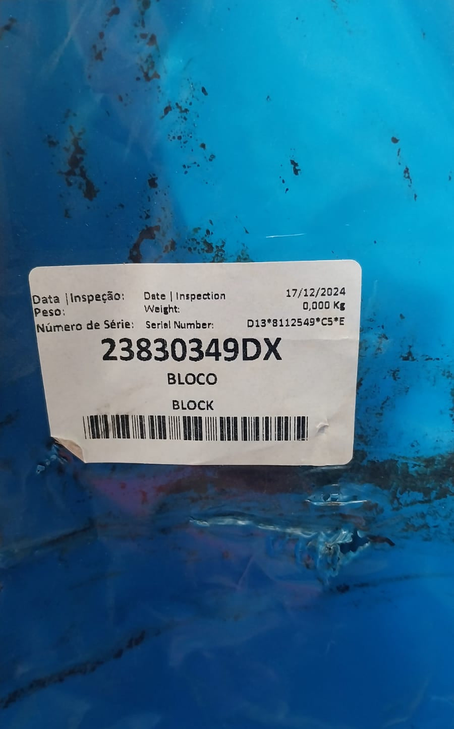 Bloco de Motor Genuíno Volvo D13 23830349